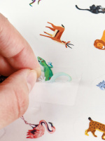 Набор наклеек многоразовых 160*230мм, 4 л. "100 наклеек. Дикие животные"