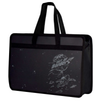 Папка А4 (340*250*95) с ручками, молния, пластик "Космонавт"