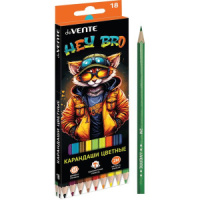Карандаши цвет. 18цв deVENTE Hey Bro 2М, шестигранные
