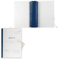 Архивная папка на завязках  50 мм с гребешками, синяя, 4 завязки, бумвинил, частичная оклейка