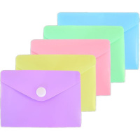 Конверт на кнопке  105*74мм  Pastel" 0,18мм, 5цв.