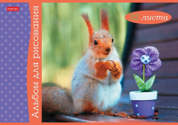 Альбом А4 32л скоба "Белочка пришла" пл. 100 гр/м