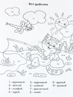 Раскраска по номерам 203*285мм. 8стр. Математическая раскраска