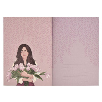 Записная книжка А6  32л., скоба "Романтика" мат.лам., выб. УФ-лак