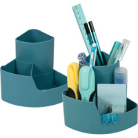 Подставка наст. "Corner" 11,5*11,5*12см , пластиковая, цвет бирюзово-серый