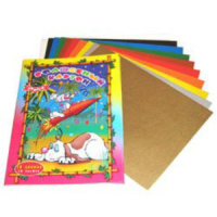 Картон цв. А4 10цв 10 лист (золото+серебро) "Джунгли", мелованный