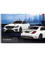 Альбом А4 40л  гребень "Престижные авто"  пл. 100 г/м