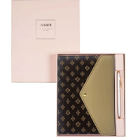 Набор подарочный "Selena" ежедн. недат. А5, 320стр.,коричн.с бежев,тв. обл.,иск. кожа, + шар.ручка