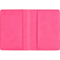 Обложка для паспорта из к/з Reptile 5 отд. д/визиток, малиновая