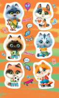 Наклейки детские 15*9см  "Котики"