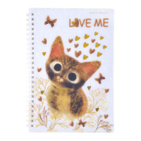 Записная книжка А5  86л. силикон.гребень "Котики делают нас счастливыми" кл., фольга