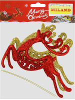 Набор подвесных украшений "Новогодние олени" 9см, 2 шт, пластик