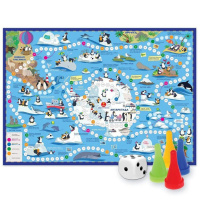 Игра с фишками 595*420мм "Путешествие пингвинов. Антарктида."