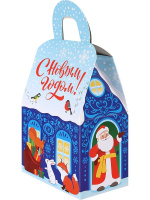 Коробка для конфет 1000гр "Резиденция Дедушки" домик