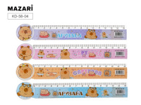 Линейка 15 см пластик. Капибара, 4диз.