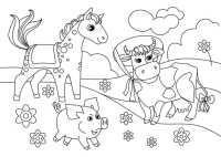 Раскраска А4 32стр. "Суперраскраска. В гости к животным" 3-5лет