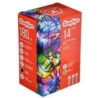 Гирлянда LED светодиодная 180 ламп, 14 м., черный провод, 8 режимов 220В, мультицвет