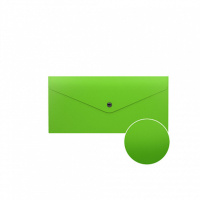 Конверт на кнопке 255*130мм В6+ Glossy Neon, Travel полупрозрачная