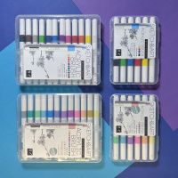 НАБОР МАРКЕРОВ-КИСТЕЙ  АКРИЛОВЫХ "SKETCH&ART" 12 ЦВ.