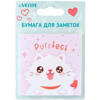 Бумага с липким краем  30л, фигурная White kitty,  ассорти