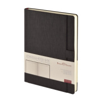 Ежедневник недат. А5 136л., мягк.пер., иск.кожа "Marseille. Черный" карман, лин., ляссе