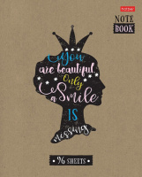 Тетрадь А5  96л кл. Hatber "Леттеринг" крафт