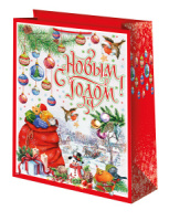 Пакет подар. бумажн. 41*56*24 см, 157гр/м2  Новогодний