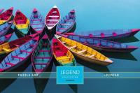 Пазлы  500 элементов  480*330мм. "LEGEND IMPRESSION. Яркие лодки" + постер, в подар.уп-ке