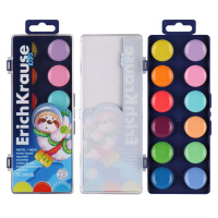 Акварельные краски 12цв. Erich Krause Kids Space Animals Neon+Pastel медовые с УФ защитой яркости