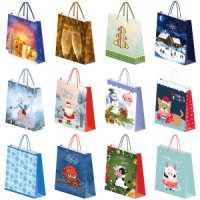 Пакет подар. бум. новогодн. 11*14*6см "НГ" ассорти 12 дизайнов