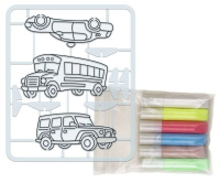 Краска по стеклу с трафаретами "Машинки"