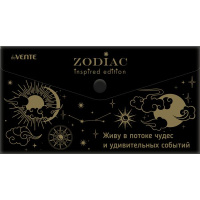 Конверт на кнопке  с рисунком 260*140мм  Zodiac 0,18мм, тиснение фольгой