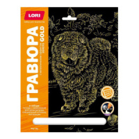 Гравюра 18*24см с эффектом золото Собаки "Чау-чау"