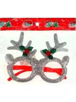 Очки карнавальные "Серебристые рожки" 14*12см