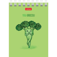 Блокнот А7  60л гребень "Йога-Фитнес" клетка