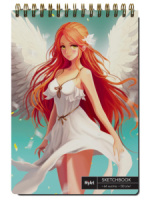 Скетчбук А4  64л., гребень, 120гр/м2 "MyArt. Аниме. Ангел грез" тв.обл.