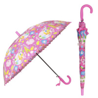 Зонт детский 50см "Розовый" трость, ПВХ, свисток