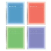 Тетрадь А5  96л кл. гребень Hatber "НеФормат_color" софт-тач,многоцв.срез,перф.на отрыв,4диз.в блоке