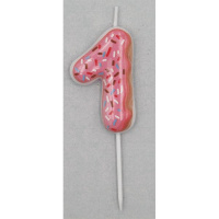 Свеча-цифра "1" Donut  6 см, с 3D декором