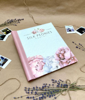 Фотоальбом магнитный 10л  23*28см спир. Пионы на шелке