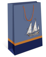 Пакет подар. бумажн. 18*23*10 см, 130гр/м Корабль