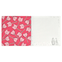 Блокнот 170*170мм  40л скоба "Розовые леденцы" мат.лам., выб.УФ-лак, диз.блок