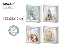 Пакет подар. бум. новогодн. 26*32*10см 128гр/м  "Новогодняя атмосфера" 4 дизайна