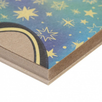 Скетчбук 200*200мм  30л., гребень, 170гр/м2 "Сияние звёзд" крафт