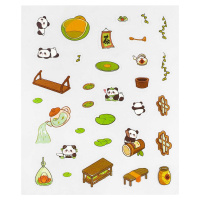 Наклейки-румбокс д/создания миниатюрных сцен 12,5*15см "Панда. Чайная церемония"