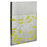 Книга для кулинарных рецептов А6+  96л., ПВХ, мягк.обл. "Серебряная" тисн.фольгой*