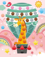 Аппликация из пуговиц 15*20см  "Воздушный шар" 3+