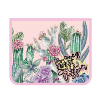 Папка д/тетрад. А5 1отд. на молнии сверху  Рисованные кактусы