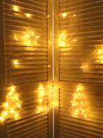 Гирлянда электрическая Штора 2,5*1м 92LED светодиодная 220 В, теплый цвет, фигуры