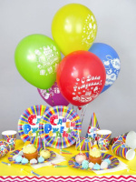 Тарелка бум. "С Днем рождения" 18см, 6 шт/уп